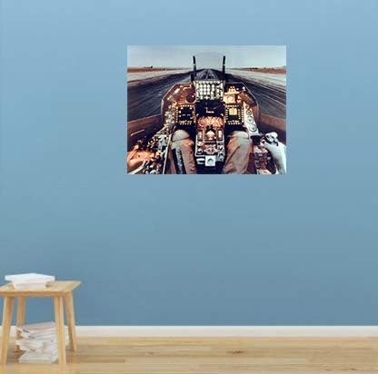 F-16 – Póster de pared para cubierta de vuelo de cabina (16 x 20 pulgadas)