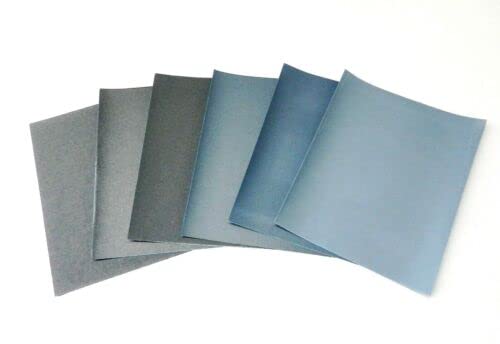 Hojas de lijado Matador de 9 x 11 pulgadas, papel de lija impermeable húmedoseco, grano SC, 1500, 2000, 2500, 3000, 5000, 7000, 6, surtido de
