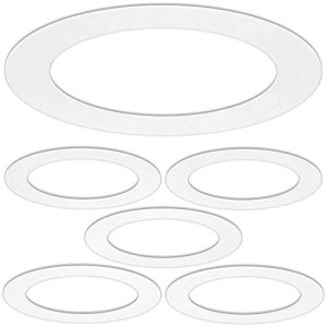 Paquete de 6 anillos de acabado blanco brillante para iluminación empotrada de 6 pulgadas, para luz de plumón, diámetro exterior de 8 pulgadas, Paquete de 6 anillos de acabado blanco brillante para iluminación empotrada de 6 pulgadas, para luz de plumón, diámetro exterior de 8 pulgadas,