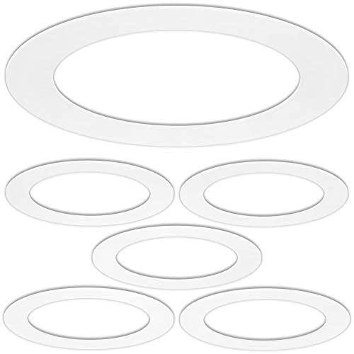 Paquete de 6 anillos de acabado blanco brillante para iluminación empotrada de 6 pulgadas, para luz de plumón, diámetro exterior de 8 pulgadas,