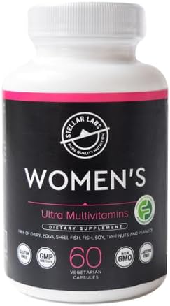 Stellar Labs Multivitamínico para mujeres, 60 unidades, fácil de tragar, multivitamina diaria para adultos, mezcla energética, apoyo femenino,