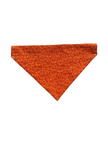 Halloween Dog Bandana  Reversible Slip On Dog Bandana  Orange Bandana  Slip Over The Collar Bandana  For Small Medium Or Large Dogs (Pumpkins, XS)