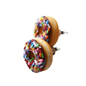 Chocolate rainbow spinkles Doughnut Stud Earrings Chocolate rainbow spinkles Doughnut Stud Earrings