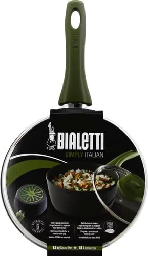 Bialetti Simply Italian – Sartén antiadherente cubierta, 1.9 cuartos de galón, multicolor