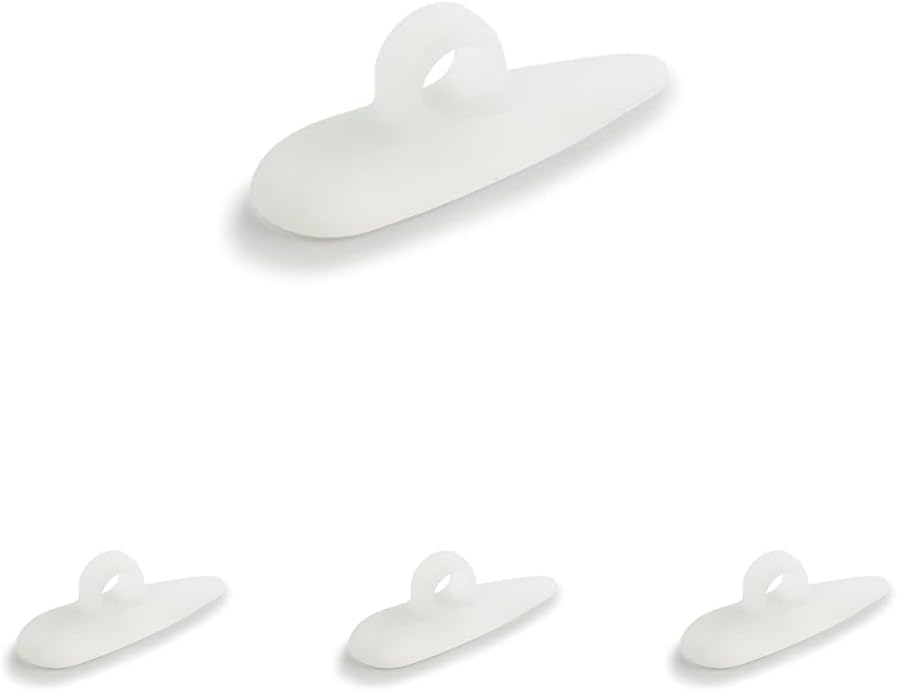 Cojín de cresta y almohadilla de refuerzo que reduce la presión de callos y dedos de martillo, tamaño universal, color blanco (paquete de 4)