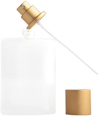 2 botellas de perfume de vidrio esmerilado de 3.4 fl oz con tapa de aluminio, botellas de aerosol vacías rellenables, atomizador de niebla fina,