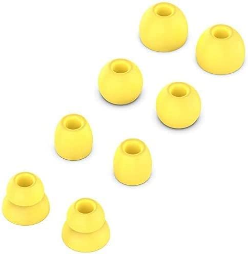 Los tapones para los oídos reemplazables de silicona son compatibles con auriculares estéreo inalámbricos Dr dre Power Pro (amarillo4 pares)