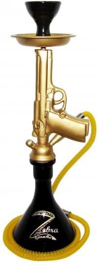 Zebra Smoke Pistola pequeña Pipa de vidrio cachimba (oro)