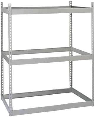 36 pulgadas de profundidad x 36 pulgadas de ancho x 84 pulgadas de alto  Unidad de inicio de doble remache gris de 3 estantes  sin cubierta