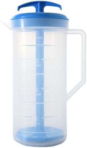 Jarra mezcladora para bebidas, jarra de agua de plástico con tapa y émbolo con cuchillas en ángulo, recipiente de jugo de mezcla fácil, capacidad de