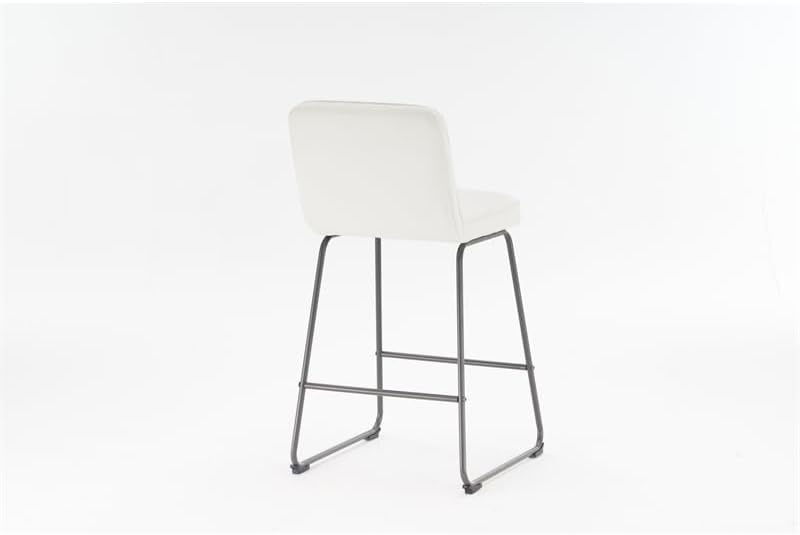 Home Lakeview – Juego de 3 taburetes de bar de piel sintética, modernos taburetes de bar de altura de mostrador con cojín de asiento grueso y