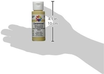 Delta Creative Ceramcoat – Pintura acrílica metálica y perla en varios colores (2 onzas), 2604, oro metálico de 14 quilates