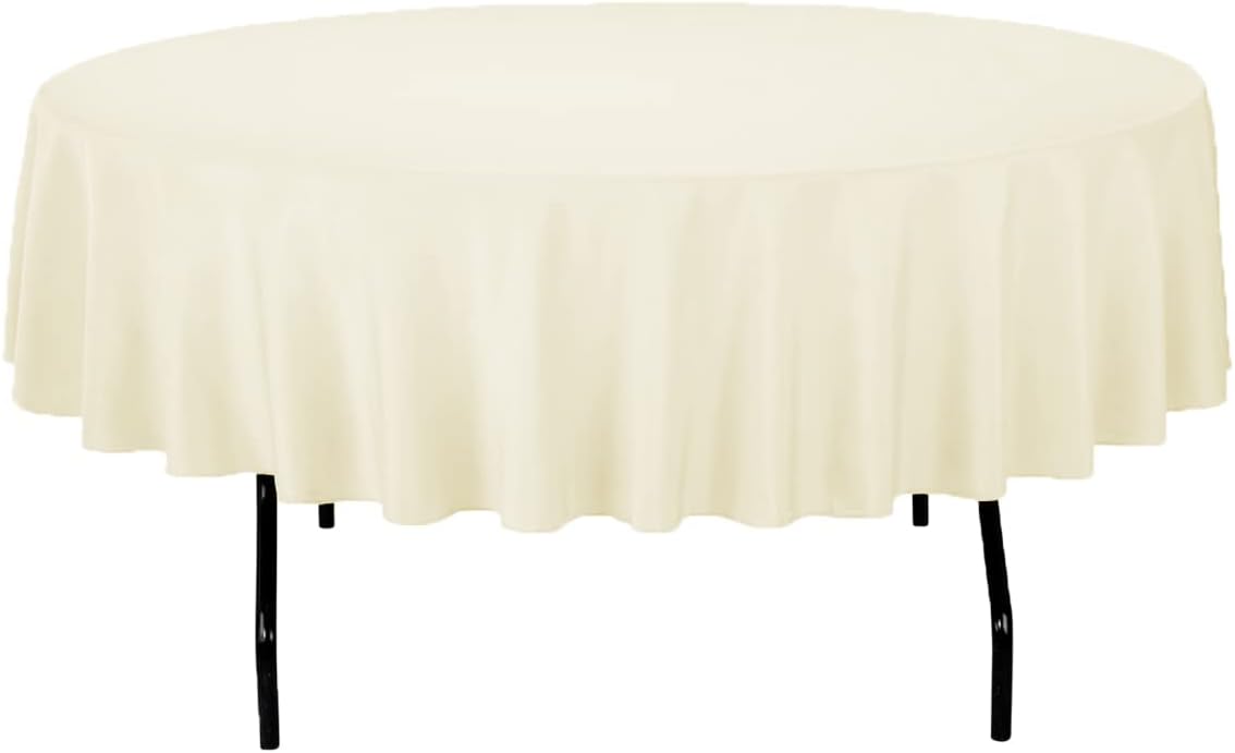 Sparkles Make It Special – Mantel de tela de lino de 228 cm, 274 cm y 305 cm que se ajusta a mesas redondas y rectangulares en cenas de boda (10