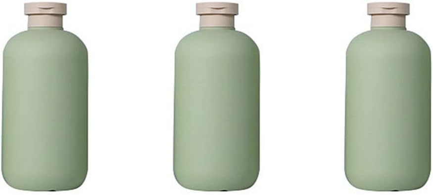 Lurrose Botellas exprimibles con tapa abatible, 3 recipientes de cosméticos recargables, botellas de champú y acondicionador de viaje para artículos