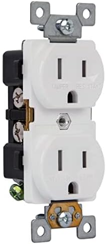 ENERLITES Tomas de receptáculo dúplex, resistentes a manipulaciones, grado comercial, 15 A 125 V, autoconexión a tierra, 2 polos, 3 cables, 5-15R,
