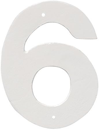 Montague Metal Products HHN-10-W-6 Placa de aluminio para exteriores de 10 pulgadas, mediana, números de casa blanca