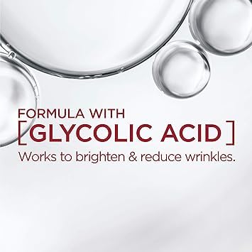 Skincare Revitalift Bright Reveal Limpiador facial con ácido glicólico, limpiador facial diario antienvejecimiento para exfoliar la opacidad e