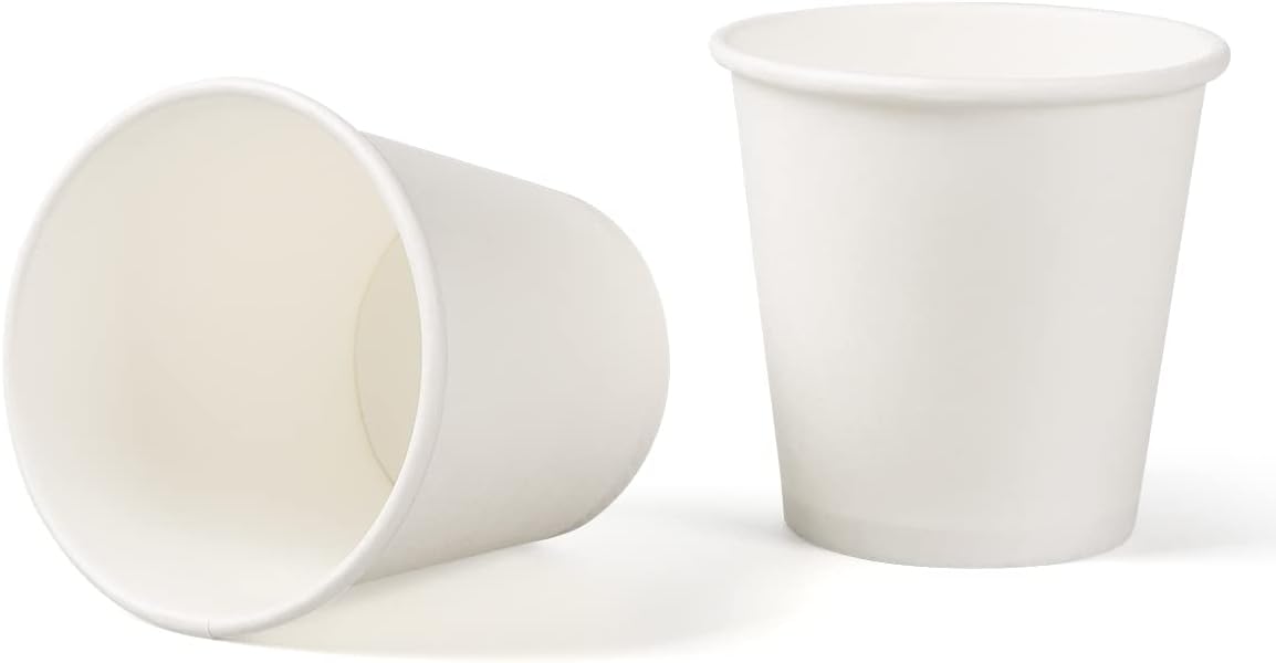PakTalk Paquete de 400 vasos de papel de 3 onzas líquidas, tazas de café expreso blanco, vasos desechables para lavamanos, tazas de papel pequeñas