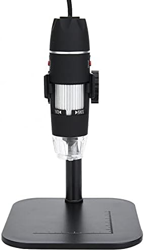 Microscopio S02 50-500X 8LED Luz blanca USB Digital Binocular Microscopio Instrumento con soporte de elevación Soportes para microscopio (Color