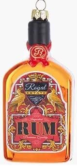 Botella de ron de cristal Royal Estate colgante adorno para árbol de Navidad