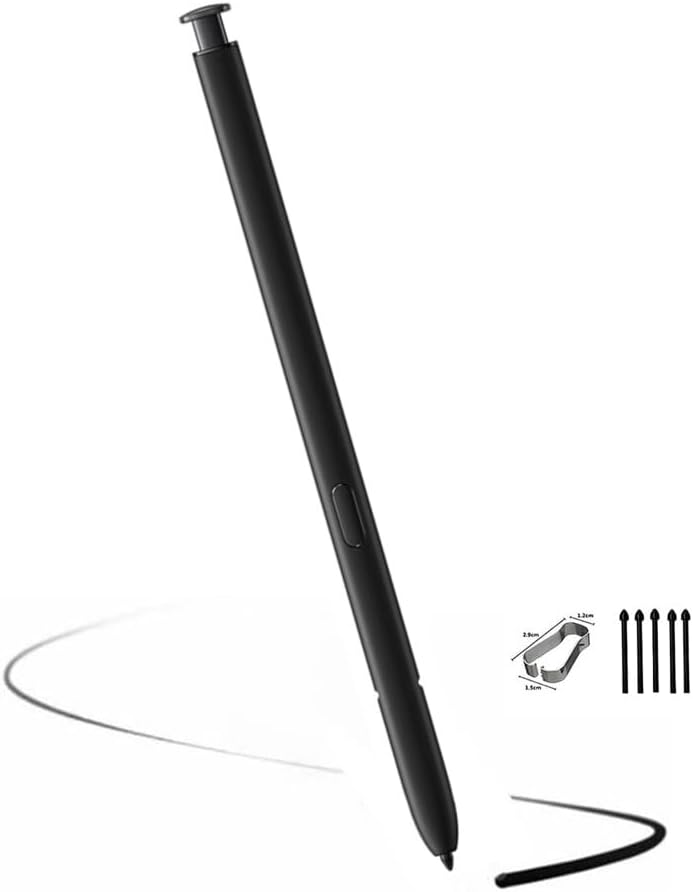 Para Galaxy S23 Ultra Stylus Pen (Sin Bluetooth) Reemplazo para Samsung Galaxy S23 Ultra 5G Stylus Pen Reemplazo Touch Pen + Puntas (negro)