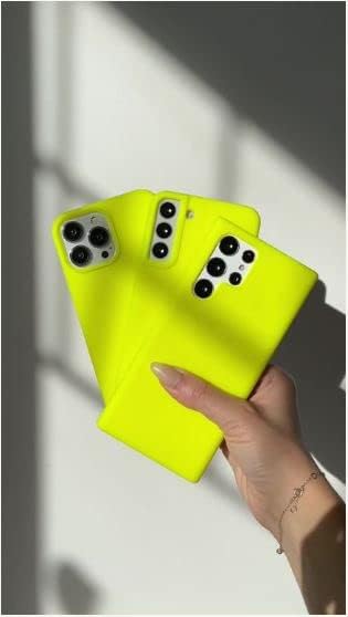 FELONY CASE – Funda Samsung Galaxy S22 – Elegante funda de silicona amarilla neón – Fundas protectoras a prueba de golpes de 360 para Samsung Galaxy