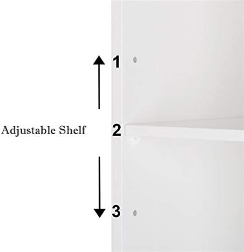 Estante de armario montado en la pared con espejo de una sola puerta de 3 niveles, color blanco