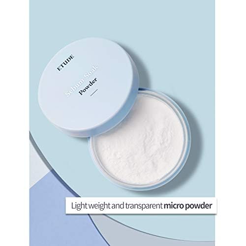 ETUDE Polvo de remojo Sebum 0.18 oz (23AD)  Polvo de maquillaje para rostro graso con control de sebo, efecto suave en la piel y acabado mate