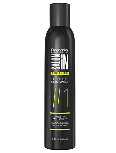 Laca flexible para el cabello con fijación flexible suave #1 Salon In Recamier  Saloon In Spray Cabello Fijacion Flexible 9.5oz- 9.5 fl oz