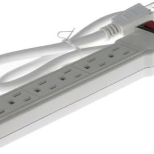 Regleta protectora contra sobretensiones con (6) salidas de 15 A y cable de 3 pies Regleta protectora contra sobretensiones con (6) salidas de 15 A y cable de 3 pies