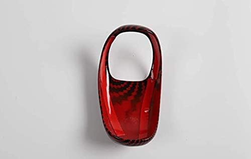 Cubierta decorativa de ABS para palanca de cambios interior de automóvil para Jeep Grand Cherokee 2014 2015 (grano de fibra de carbono rojo)