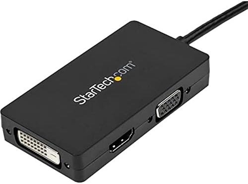 StarTech.com Convertidor de adaptador de video múltiple DisplayPort 3 en 1, portátil DP de 1080p a HDMI, VGA o DVI, monitor o proyector (DP2VGDVHD),