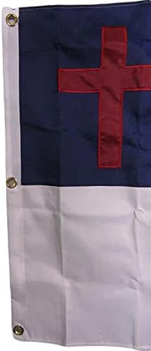 Premium 4×6 Embroidered Sewn Christian 600D SYNTHETIC COTTON Flag 4’x6′