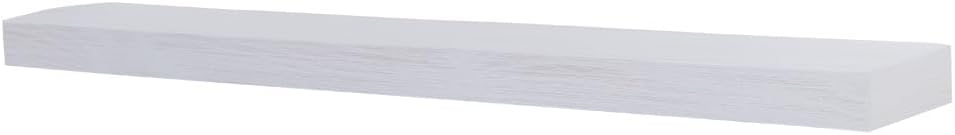 Modern Ember Vara – Estante de madera para repisa, pintura blanca de 48 pulgadas, 3 pulgadas de altura, variaciones en el grano y el desgaste