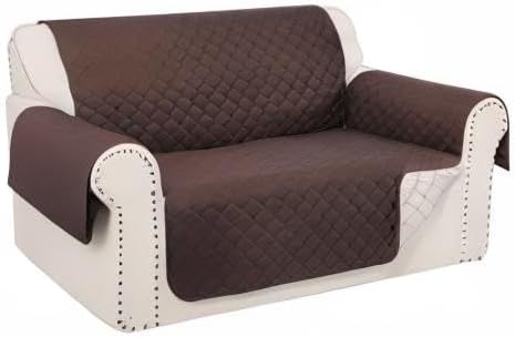 Fundas reversibles para sofá biplaza, protector de muebles (sofá biplaza pequeño, chocolatebeige)