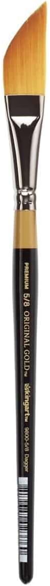 KINGART Original Gold 9800 – Juego de pinceles para pintar, multimedia de Taklon dorado, herramientas de pintura para óleo, acrílico, acuarela y