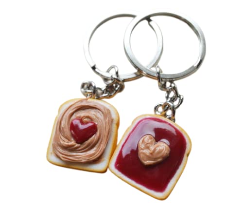 Strawberry Heart Peanut Butter and Jelly Best Friend Key Chain Set