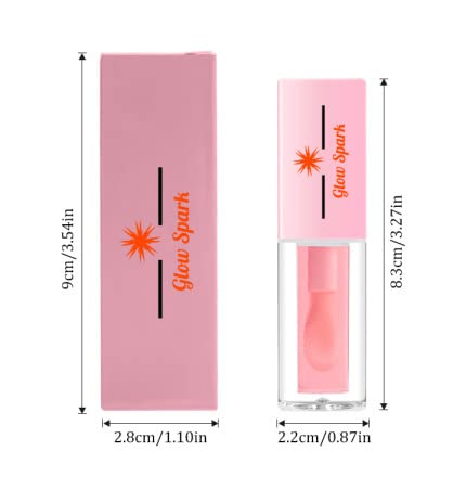 Glow Spark – Aceite hidratante de tinte labial con aceites esenciales y vitaminas para un brillo caliente y natural, relleno de labios y maquillaje