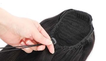 Extensiones de cabello humano ondulado natural, 3.53 onzas, cabello brasileño ondulado con cordón, cola de caballo sin procesar, grado 10A, cola de