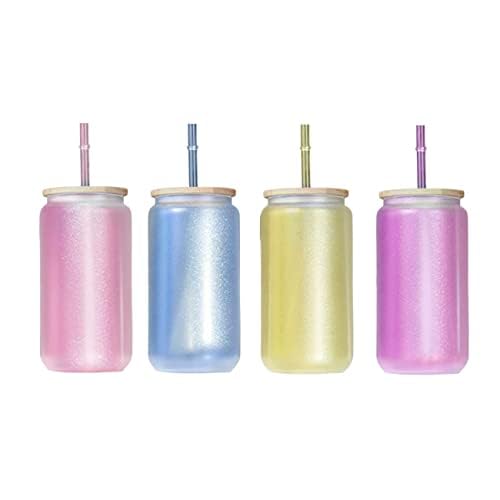 LP_4-Pack Color Changing Frosted Glass Sublimation Tumbler wLid (16oz) (Mixed Colors)
