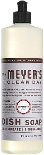 Mrs. Meyer’s – Paquete surtido de 1 detergente líquido para platos y 1 repuesto, aroma a lavanda, 48floz