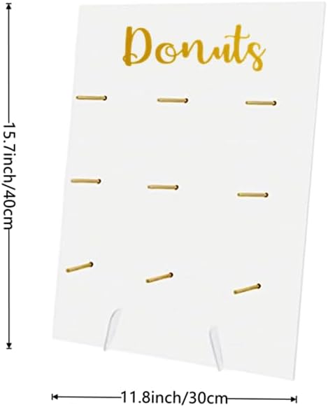 2 soportes de pared de madera con forma de rosquilla, reutilizables, rústicos, suministros de fiesta para bodas, cumpleaños, festivales, decoración