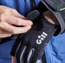 Gill Deckhand Guantes de vela  Dedos largos con dedos expuestos y pulgar  Protección solar UV 50+ y repelente al agua
