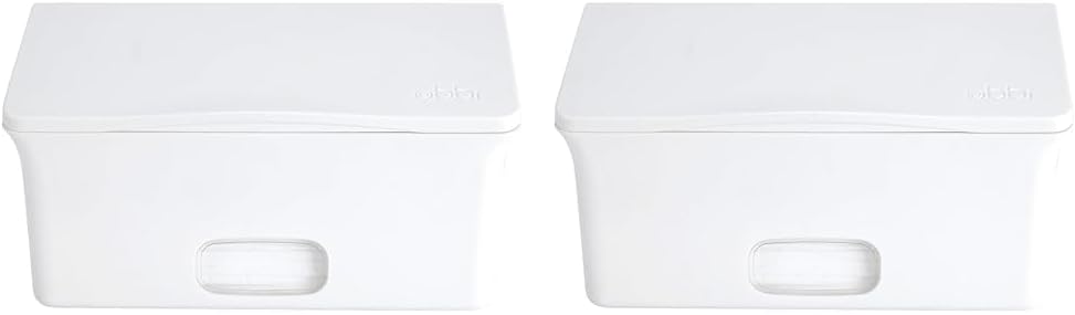 Ubbi Dispensador de toallitas para bebé, estuche de toallitas para bebé, soporte para toallitas para bebés con placa pesada, mantiene las toallitas