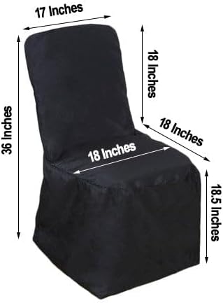 Efavormart – Fundas para sillas de banquetes de poliéster negro, reutilizables o 1 funda para silla de uso
