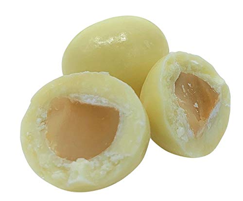 Its Delish – Nueces de macadamia cubiertas de chocolate blanco, 3 libras a granel, nueces de macadamia recubiertas de chocolate con leche blanca,
