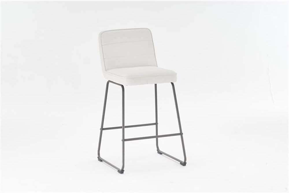Home Lakeview – Juego de 3 taburetes de bar de piel sintética, modernos taburetes de bar de altura de mostrador con cojín de asiento grueso y