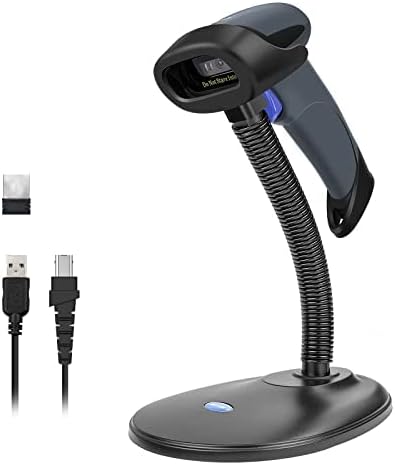 NETUM Escáner inalámbrico de código de barras QR 2D Bluetooth con soporte, lector automático de imágenes de código de barras 3 en 1, pistola escáner