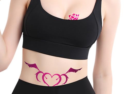 Tatuajes temporales traviesos para mujeres, damas y niñas, 24 hojas de calcomanías temporales de tatuajes de flores, diversión para la parte