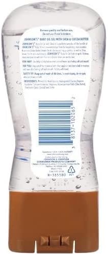 Johnson’s – Gel de aceite para bebé enriquecido con manteca de karité y cacao, ideal para masaje de bebés, 6.5 onzas líquidas (paquete de 2)